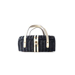 Y2K KATE SPADE Wicker Bag Black Lacquered WICKER